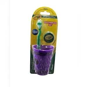 Crayola Toothbrush Set Brush Buddies Purple Rinsing Cup  Brush And Cap